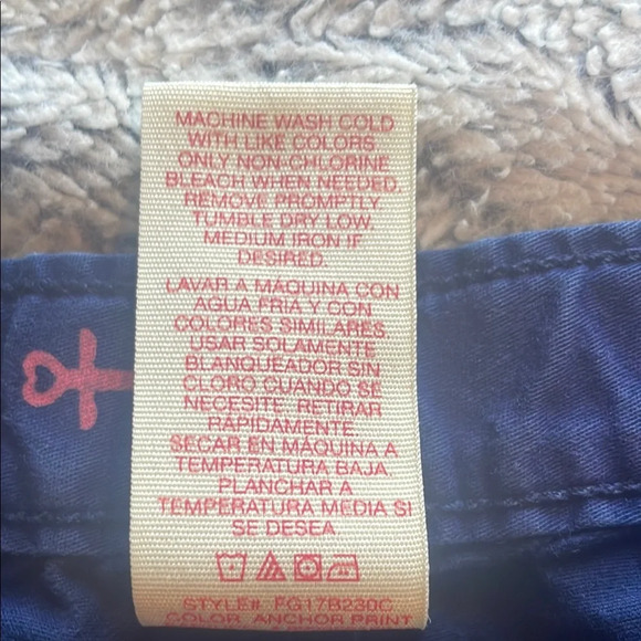 Faded Glory Navy Shorts with‎ Pink Anchors size 16 - Picture 3 of 8